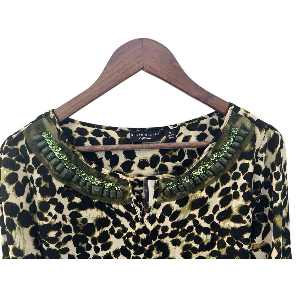 Susan Graver Artisan Animal Print Beaded Tunic Top Size 8 – NWT - Picture 3 of 7